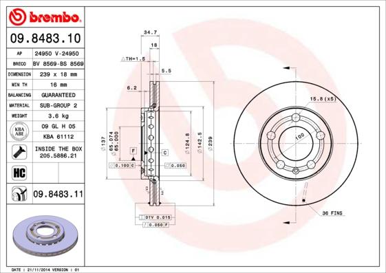 Breco BS 8569 - Гальмівний диск autozip.com.ua