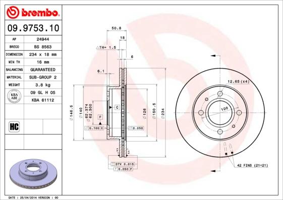 Breco BS 8563 - Гальмівний диск autozip.com.ua