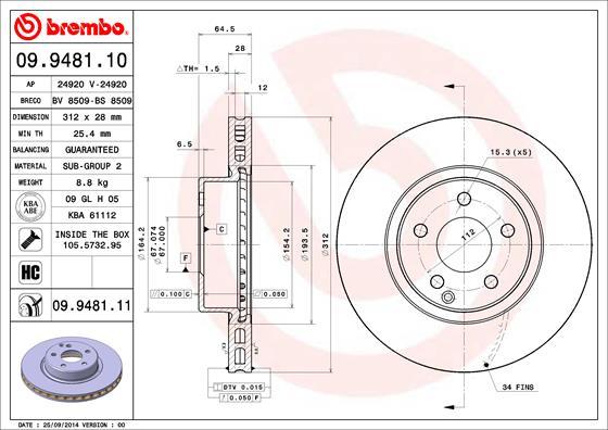 Breco BS 8509 - Гальмівний диск autozip.com.ua