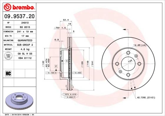 Breco BS 8515 - Гальмівний диск autozip.com.ua