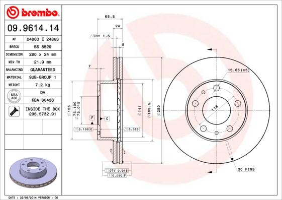 Breco BS 8529 - Гальмівний диск autozip.com.ua