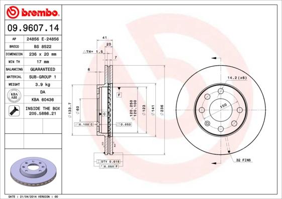 Breco BS 8522 - Гальмівний диск autozip.com.ua