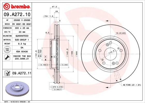 Breco BS 8691 - Гальмівний диск autozip.com.ua