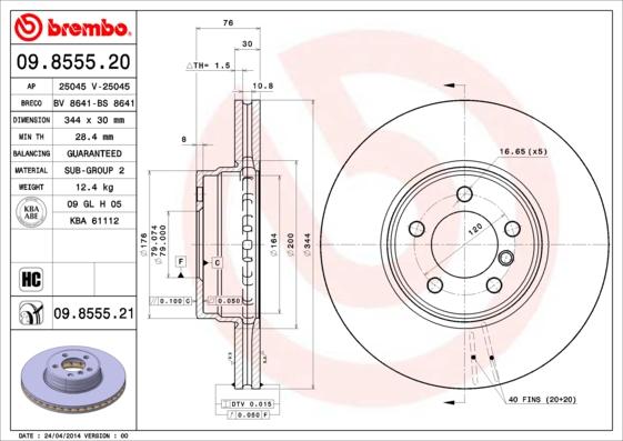 Breco BS 8641 - Гальмівний диск autozip.com.ua