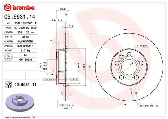 Breco BS 8659 - Гальмівний диск autozip.com.ua