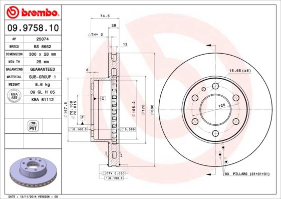 Breco BS 8662 - Гальмівний диск autozip.com.ua