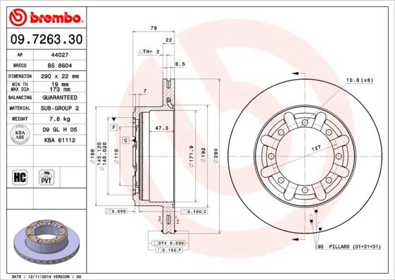 Breco BS 8604 - Гальмівний диск autozip.com.ua