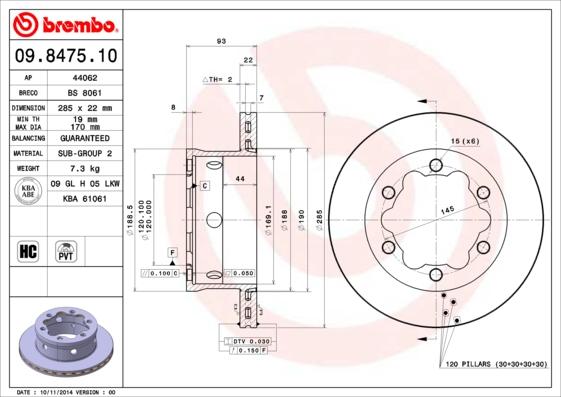 Breco BS 8601 - Гальмівний диск autozip.com.ua