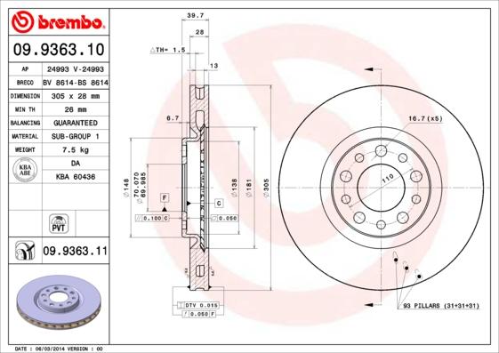 Breco BS 8614 - Гальмівний диск autozip.com.ua