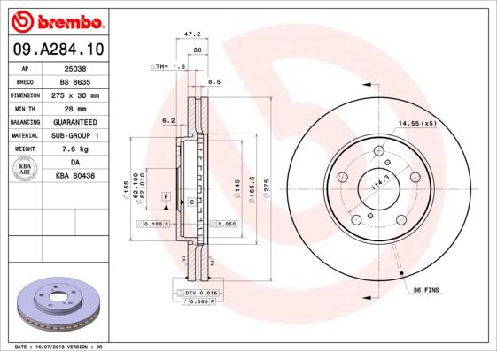 Breco BS 8635 - Гальмівний диск autozip.com.ua