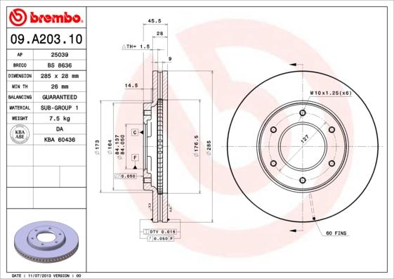 Breco BS 8636 - Гальмівний диск autozip.com.ua