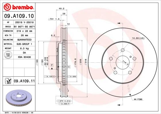 Breco BS 8671 - Гальмівний диск autozip.com.ua