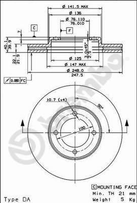 Breco BS 8090 - Гальмівний диск autozip.com.ua