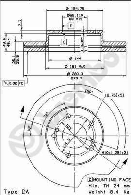 Breco BS 8093 - Гальмівний диск autozip.com.ua