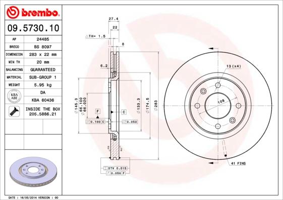 Breco BS 8097 - Гальмівний диск autozip.com.ua