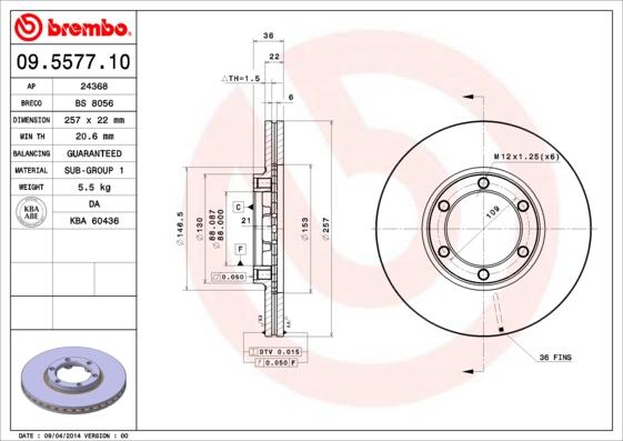 Breco BS 8056 - Гальмівний диск autozip.com.ua