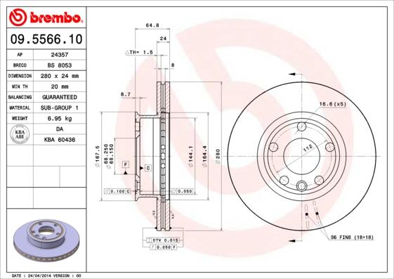 Breco BS 8053 - Гальмівний диск autozip.com.ua