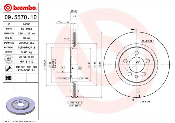 Breco BS 8052 - Гальмівний диск autozip.com.ua