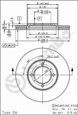 Breco BS 8064 - Гальмівний диск autozip.com.ua