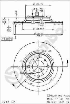 Breco BS 8011 - Гальмівний диск autozip.com.ua