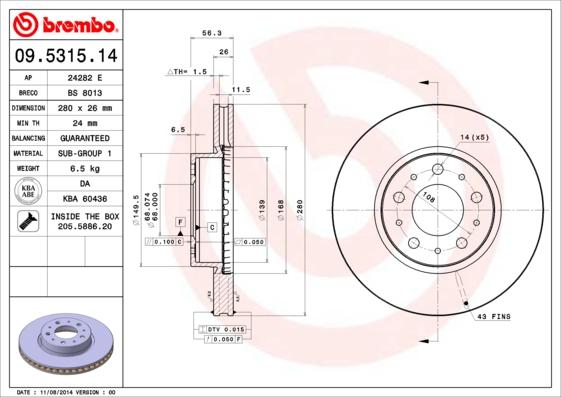 Breco BS 8013 - Гальмівний диск autozip.com.ua