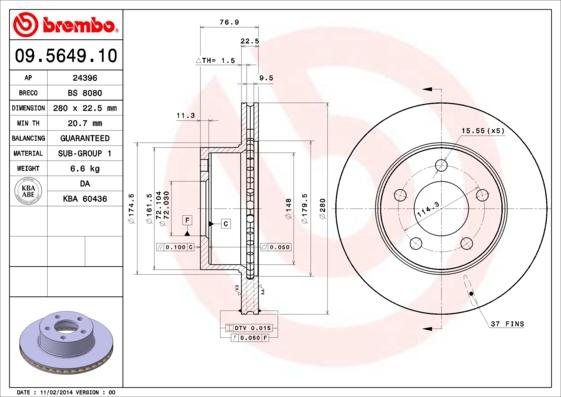 Breco BS 8080 - Гальмівний диск autozip.com.ua
