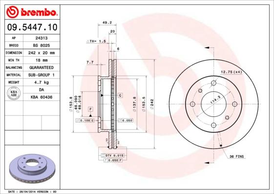 Breco BS 8025 - Гальмівний диск autozip.com.ua