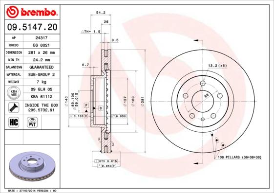 Breco BS 8021 - Гальмівний диск autozip.com.ua