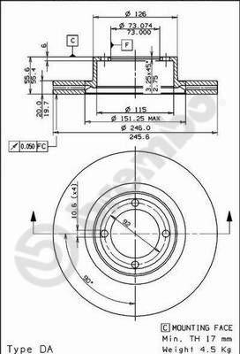 Breco BS 8072 - Гальмівний диск autozip.com.ua