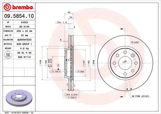 Breco BS 8145 - Гальмівний диск autozip.com.ua