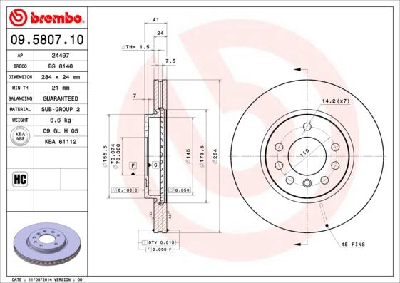 Breco BS 8140 - Гальмівний диск autozip.com.ua