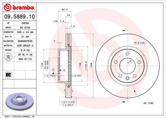 Breco BS 8155 - Гальмівний диск autozip.com.ua