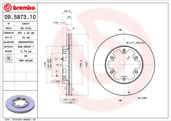 Breco BS 8153 - Гальмівний диск autozip.com.ua