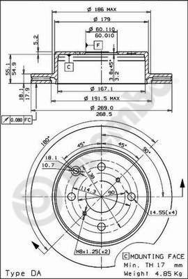 Breco BS 8115 - Гальмівний диск autozip.com.ua