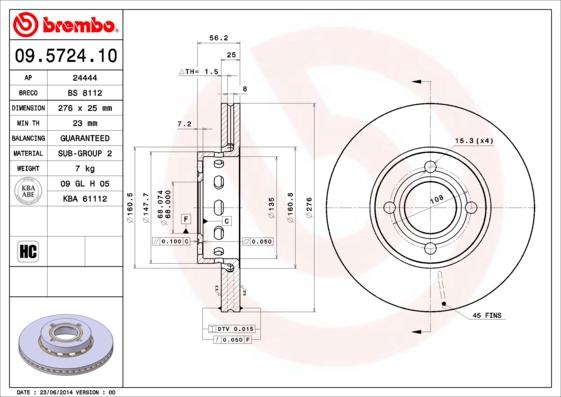 Breco BS 8112 - Гальмівний диск autozip.com.ua