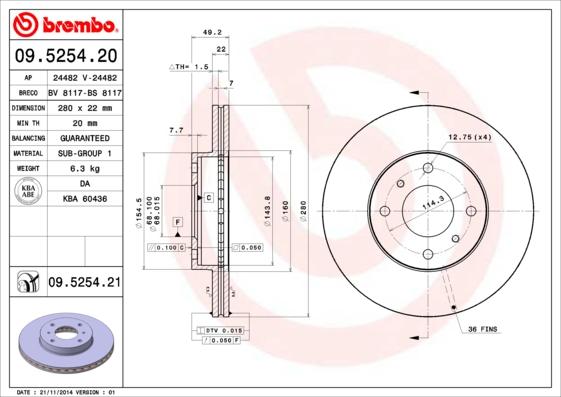 Breco BS 8117 - Гальмівний диск autozip.com.ua