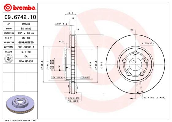 Breco BS 8189 - Гальмівний диск autozip.com.ua