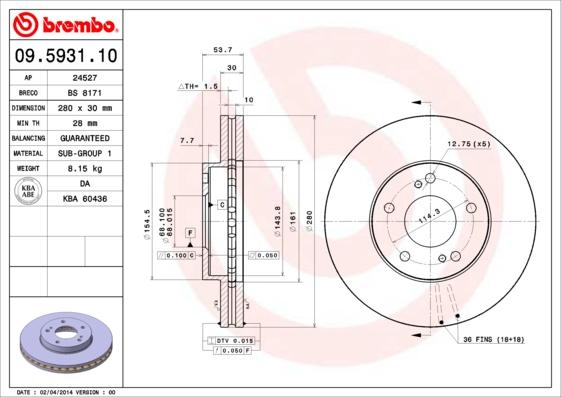 Breco BS 8171 - Гальмівний диск autozip.com.ua