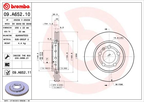 Breco BS 8849 - Гальмівний диск autozip.com.ua