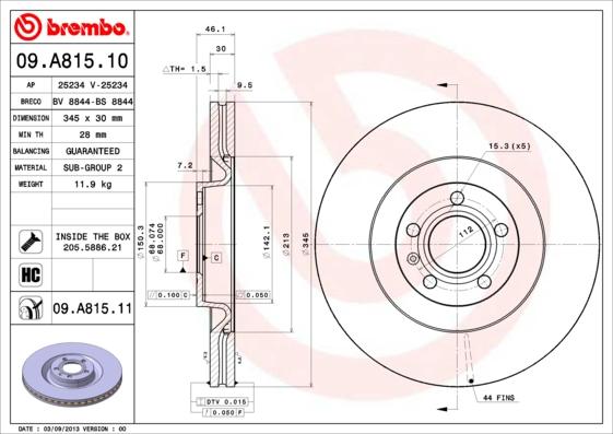 Breco BV 8844 - Гальмівний диск autozip.com.ua