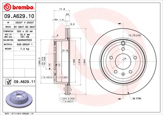 Breco BV 8847 - Гальмівний диск autozip.com.ua