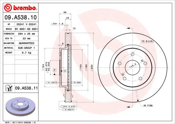 Breco BV 8851 - Гальмівний диск autozip.com.ua