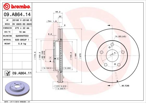 Breco BS 8805 - Гальмівний диск autozip.com.ua
