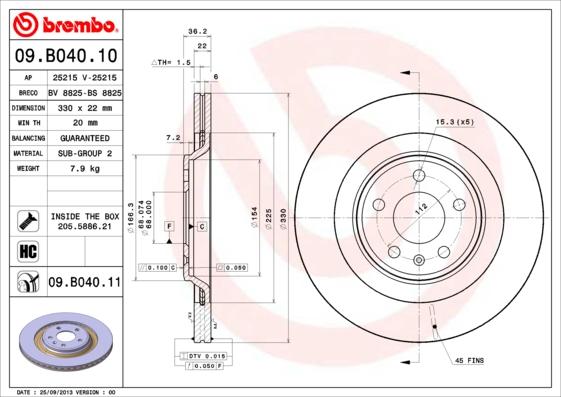 Breco BS 8825 - Гальмівний диск autozip.com.ua