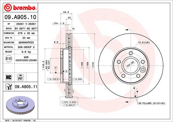 Breco BS 8871 - Гальмівний диск autozip.com.ua