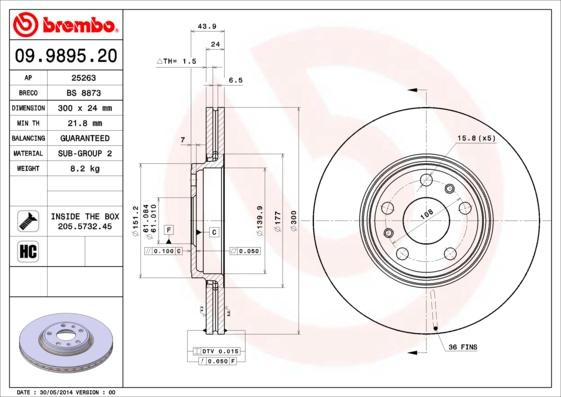 Breco BS 8873 - Гальмівний диск autozip.com.ua