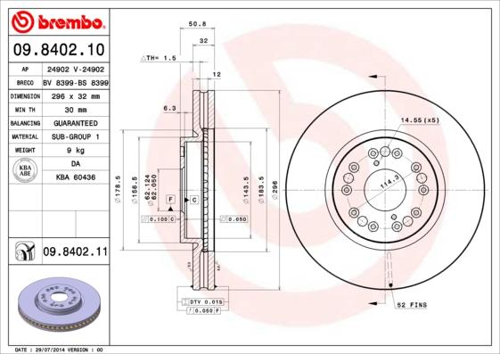 Breco BV 8399 - Гальмівний диск autozip.com.ua