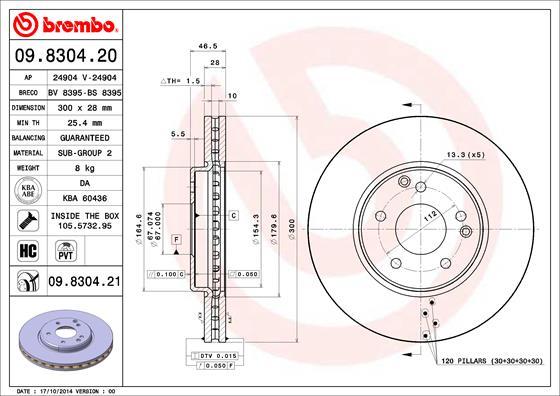Breco BS 8395 - Гальмівний диск autozip.com.ua