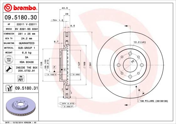 Breco BS 8391 - Гальмівний диск autozip.com.ua