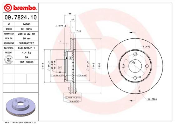 Breco BS 8355 - Гальмівний диск autozip.com.ua